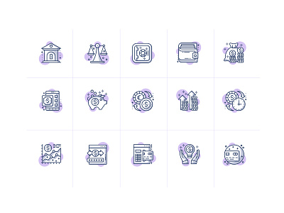 Custom Finance Icons ai app icon data design finance flat illustration icon icon design icon set iconography icons icons design product product design productdesign tech visual identity