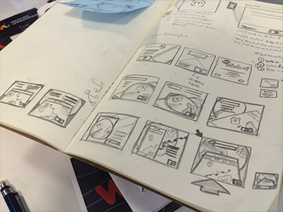 Sketches for the Intellicast app ads.