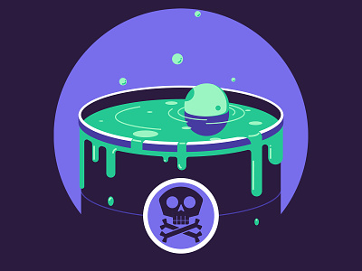 Toxic 2d design illustration