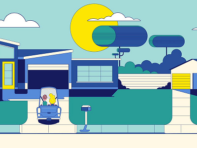 Michelin - "Suburban Day" Plate animation character design colin hesterly illustration michelin not to scale