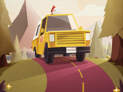 Road Trip california colin hesterly fun time illustration illustrator photoshop pixar pizza planet truck the road to pixar