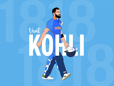 Virat Kohli character cricket cricketer illustration illustrator indian portrait profile sports