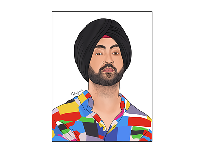 Diljit Dosanjh (Punjabi Singer) actor artwork design digital art digital illustration illustration illustrator india portrait punjabi singer vector art
