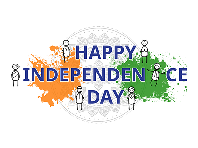 Indian Independence Day - 15th August 2d artwork design freedom illustration independence india liberty stick figure