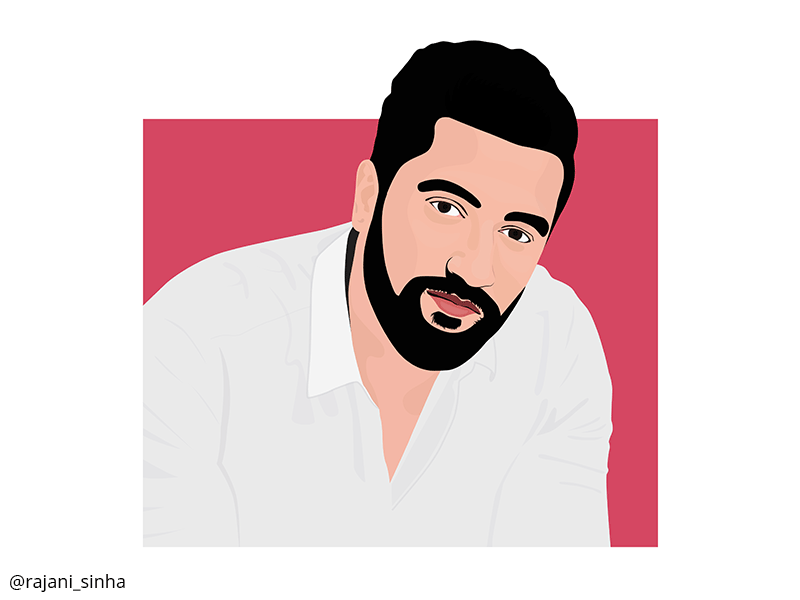 Vicky Kaushal bollywood illustration illustrator movie portait vector art