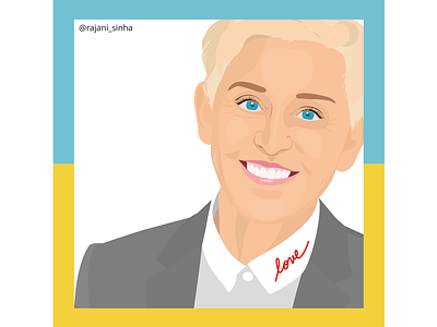 Ellen DeGeneres artwork design illustration illustrator portait vector