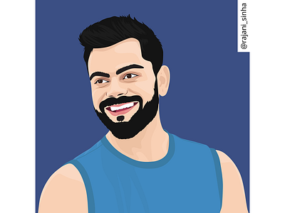 Virat Kohli artwork cricket cricketer illustration illustrator indiancricket portait vector viratkohli