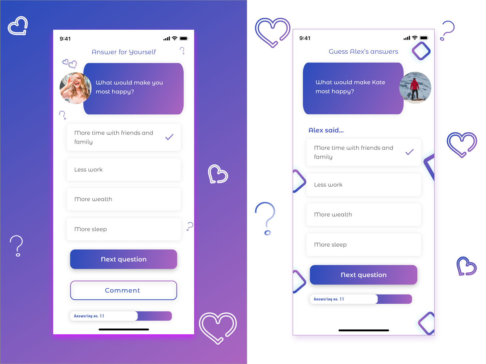 Game Quiz For Couples By Anna Asol Design On Dribbble   Relationships Quiz Demo 4x 