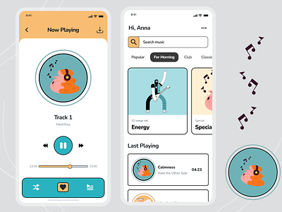 Music Player App audio card clean figma illustration iosapp miinimalism mobile mobile app design mobile ui music player simple uiuxdesign