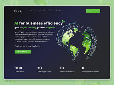 The HyperC AI product website - Homepage ai design earth eco ecology figma illustration logo plannet product robot saas uiuxdesign web website
