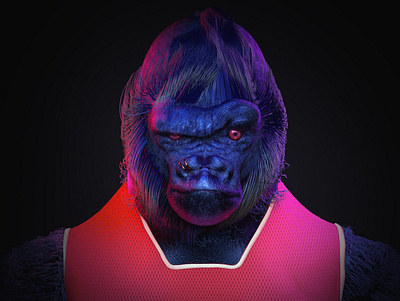 Gorilla 3d ape cinema 4d digital art gorilla illustration modeling sculpting