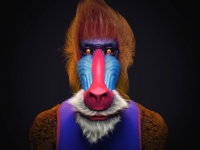 Baboon 3d ape baboon c4d cinema 4d digital art illustration modeling sculpting