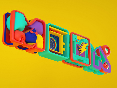 Moon Studio ID 3d abstract art direction brand ideintity branding c4d design illustration letter logo typography