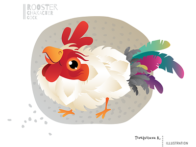 ROOSTER chanticleer character cock design illustration rooster sticker vector vector illustration