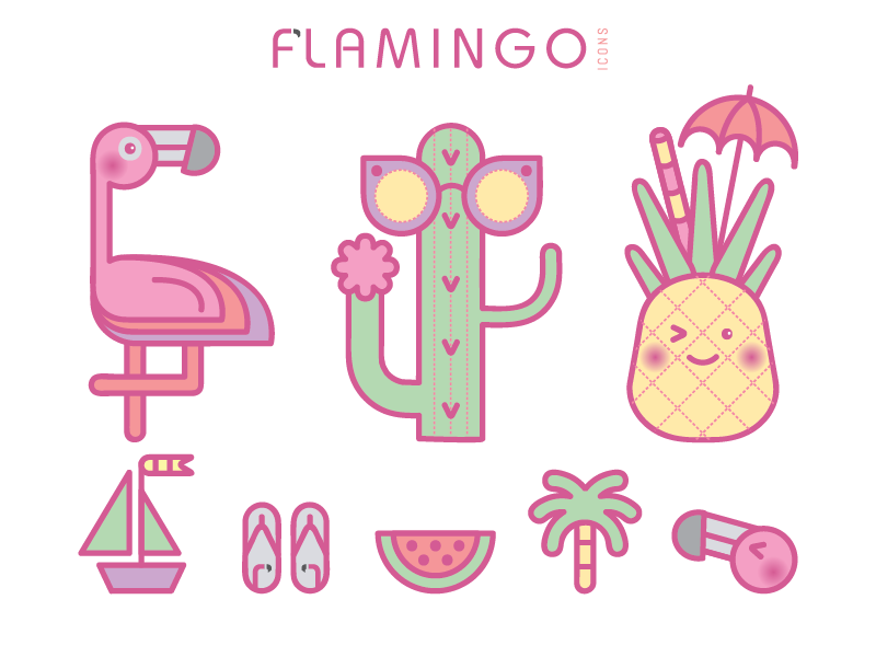 flamingo icons by tsvetoslava kunova on dribbble flamingo icons by tsvetoslava kunova on