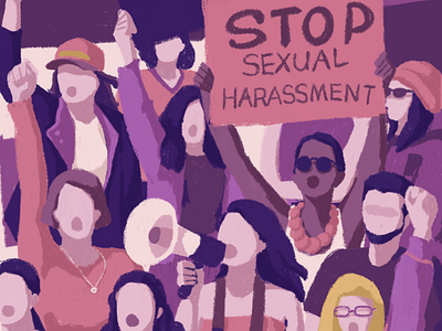 Stop sexual harassment illustration metoo women