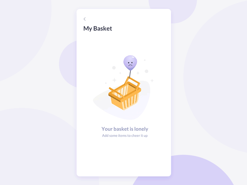 No Data Animation of E Commerce App by Jayanta Borah for f1studioz on Dribbble