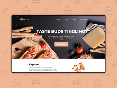 Home page for a sandwich bar app food home page web