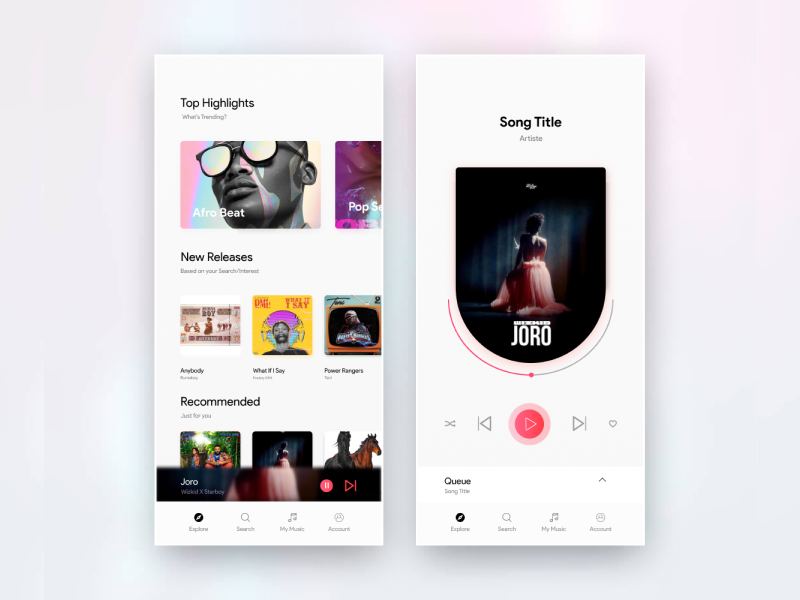 Music Player app by Uchechukwu Onyeka on Dribbble