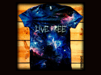 Tshirt Design - LIVE FREE sky starryeyez tshirt tshirt design