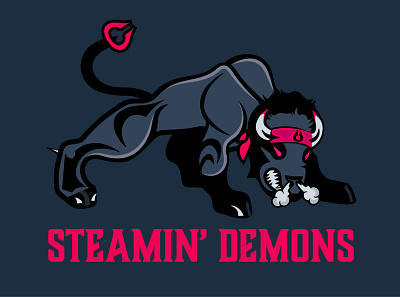 Steamin' Demons illustration logo sports