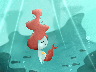 A Little Mermaid character children book coral cute girl illustration kid kid book mermaid undersea