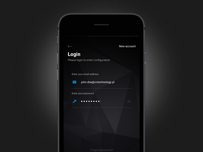 Device management app - Login Screen black iphone login mobile app ui ux