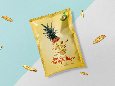 Dried Pineapple Rings Packaging Design brand branding concept designing design dribbble icon illustration minimal package design packaging design snacks vector