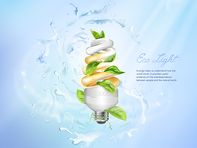 Electricity design eco ecology illustration light realistic vector web