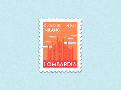 Postage Stamp - Lombardia design duomo di milano illustrator italy lombardia photoshop postage stamp stamp