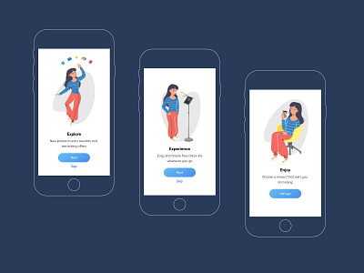 OnBoarding exploration illustration onboarding screen ui ui design