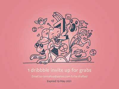 Dribble Invite April illustration ui vector