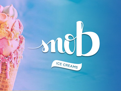 Snob - Ice creams calligram challenge daily logo challenge day 27 dailylodailylogochallengeday27 dailylogo dailylogochallenge icecream logo