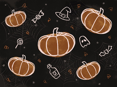 Spooky season 🎃 autumn design halloween illustration procreate pumpkin spooky