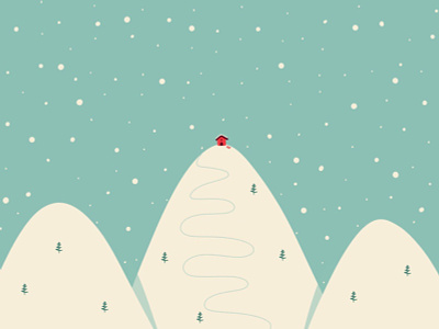 Skiing fever design graphic design illustration procreate skiing snow tiny house winter