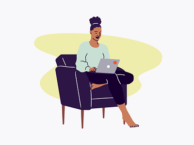 Girl working remotely eventbrite illustration illustration system laptop remotework vector illustration wfh workfromhome