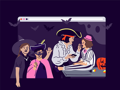 Halloween eventbrite halloween halloween costumes halloween party illustration illustration system kids online events procreate vector illustration