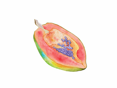 Lovely ripe papaya for poster or print on a t-shirt