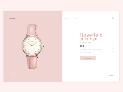 Watch design minimal pink typography ui ux watch web