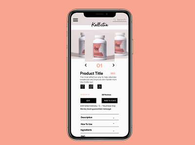 Kallistia || Web/Mobile Design facecare freelance mobile ui ui design uiux user experience userinterface