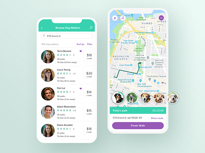 Dogiz iOS app browse design dogs app dogwalkers filter interaction design interactive interface ios ios app iphone iphone x map mobile product design sort by ui user experience design ux ui uxui