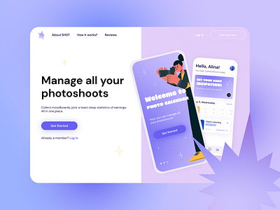 PhotoCalendar - Landing page application blue design flat illustration landing landing page ui ux web web design