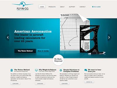 American Aeronautics Re-design blue slide website