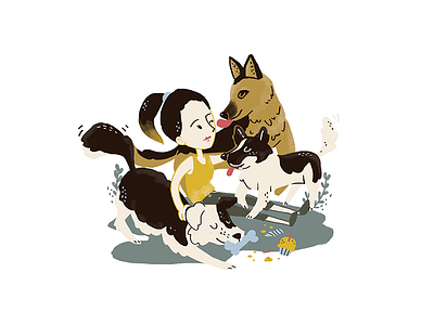 Dogs Love digitalart dog illustration
