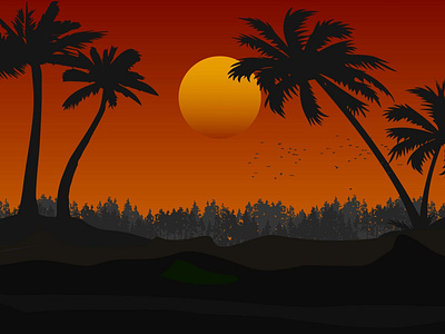 Sunset Palm