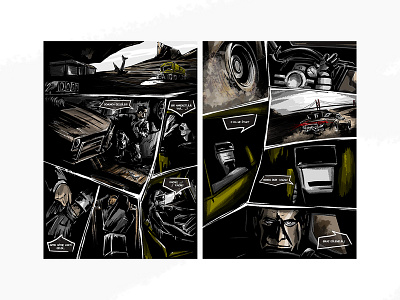Kaçak - Comic Books Illustration camaro cars character comic books design drawing illustrasyon illustration istanbul sketch