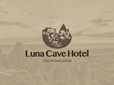 Luna Cave Hotel Taslardan Evler Kapadokya bran branding cappadocia drawing hotel illustrasyon illustration istanbul logo luna tour tourism vector