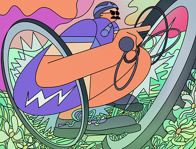 自転車 bicycle biking character design illustration line mtb