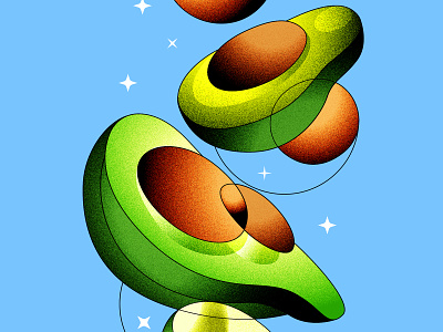 Fresh avocado avocado color design digital illustration procreate