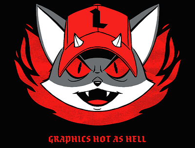 Hot as Hell cat clip studio paint fire hell hot illustration